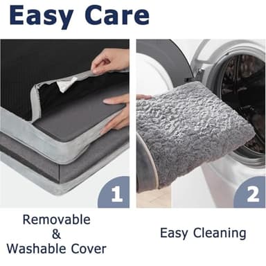 WESTERN HOME Large Dog Bed, Orthopedic Dog Beds with Waterproof Lining, XL Pet Couch with Removable Washable Cover and Nonskid Bottom, Grey - Image 6