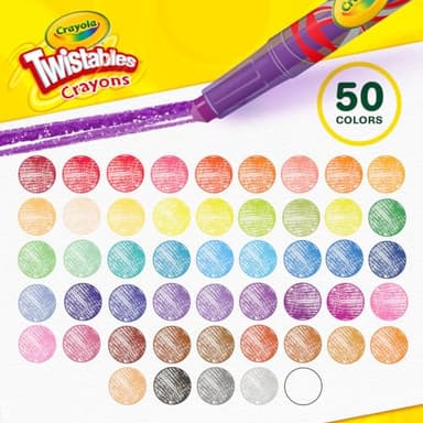 Crayola Mini Twistables Crayons for Kids (50ct) Stocking Stuffers & Holiday Gifts, No Peel Toddler Crayons for Coloring Books, Arts & Crafts Supplies, 3+ - Image 3