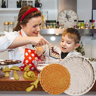 Wood Stump Cake Fondant Silicone Molds, Snail Mushroom Silicone Molds Chocolate for Cake Decoration, Cupcake Toppers, Candy Craft Glue, Polymer Clay Resin - Image 4