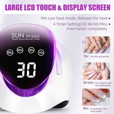 LadyMisty 220W LED UV Light Dryer for Nails Gel Polish with 57 Lamp Beads 4 Timer Setting & LCD Touch Display Screen, Auto Sensor, Professional Nail Light - Image 4