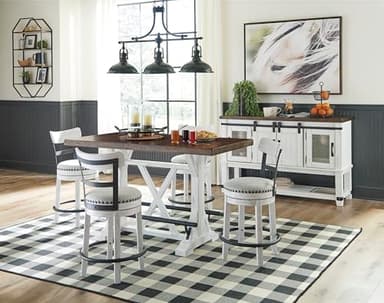 Signature Design by Ashley Valebeck Farmhouse Dining Room Server or Buffet Cabinet, White & Brown - Image 14
