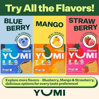 YUMI Organic Breakfast Superbar, Gluten-Free, No Added Sugar, 7+ Vegetables, Soft-Baked Crust, Healthy Snack Bars for Kids, School Safe, Healthy Alternative to Granola Bars or Cereal Bars, Strawberry (30ct) - Image 9