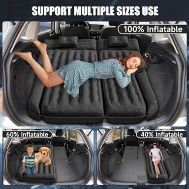 DikaSun Inflatable SUV Air Mattress Bed Car Mattress for SUV, Double-Sided Flocking Travel Camping Bed Car Air Mattress, Car Sleeping Mattress Bed for Universal SUV with Car Air Pump 2 Pillows - Image 2