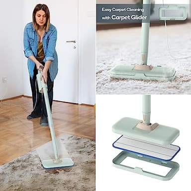 Newbealer Steam Mop & Detachable Handheld Cleaner, 250ml 1200W Powerful Floor Steamer, 3 Adjustable Levels for Carpet Laminate Hardwood Grout, Carpet Glider, 7 Multi-purpose Accessories & 2 Pads - Image 7