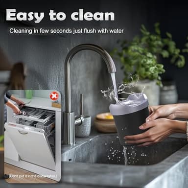 BRIOBITE Ice Cream Maker Machine – Premium Electric Mini Maker Machine with Low-Noise Operation, Rechargeable,Perfect for Gelato, Sorbet & Frozen Yogurt, Easy to Clean,Silver - Image 7