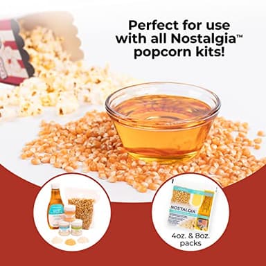 Nostalgia Popcorn Maker Machine - Professional Cart With 8 Oz Kettle Makes Up to 32 Cups - Vintage Popcorn Machine Movie Theater Style - Red - Image 5