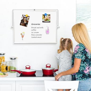 AMUSIGHT Dry Erase Magnetic White Board, 16" x 12" Double-Sided Desktop Whiteboard with Stand, Portable Small Whiteboard Set for Drawing, Office, Home, School - Image 5