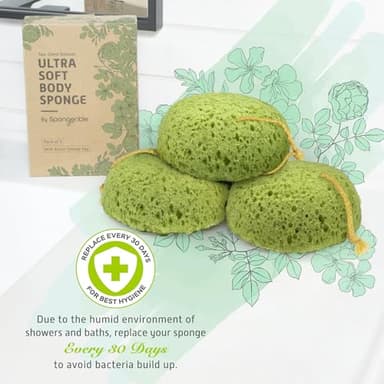 Spongentle Deep Cleansing Body Loofah Sponge, Natural Colors, for Bath and Shower, Multiple Textures for Gentle and Deep Exfoliation, Generous and Rich Lather, (Pack of 3) - Image 6