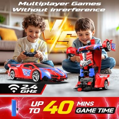 DEERC Spider RC Car Transform Robot, 2.4GHz Remote Control Spider Cars for Kids, 1:18 Scale Robot Toy Car W/One-Key Transformation, 360° Rotation, Auto Mode, Rechargeable Battery, Robot for Man Boys - Image 5
