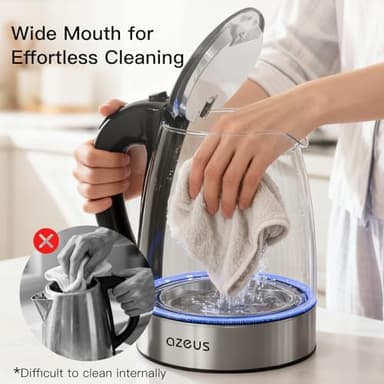 Azeus 1.8L Electric Kettle CX-817 - Fast Boil, Auto Shut-Off, Boil-Dry Protection, 360° Swivel Base - Stainless Steel Water Boiler for Tea, Coffee, and Hot Water - Image 4