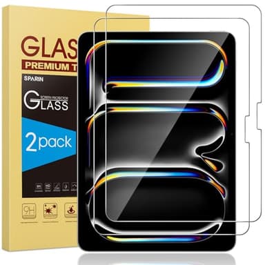 SPARIN Screen Protector for iPad Pro 13 inch M4 7th Generation(2024 Released), 2 Pack HD Clear 9H Tempered Glass Film with Face ID & Apple Pencil Pro Compatible, High Sensitivity Case Friendly - Image 1