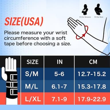 FEATOL Carpal Tunnel Wrist Brace Night Support, Thumb Spica Splint Right Hand for De Quervains Tenosynovitis, Tendonitis, Wrist Brace With Thumb Support-Medium/Large-Women & Men, Black - Image 3