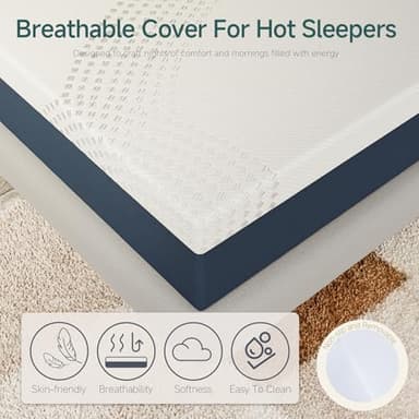 KONFEIN Queen Mattress, 12-Inch Graphene Cooling Gel Memory Foam, Medium-Firm, CertiPUR-US Certified, Pressure Relief & Optimal Support, Ideal for Hot Sleepers & Night Sweats, Queen Size Bed in a Box - Image 5