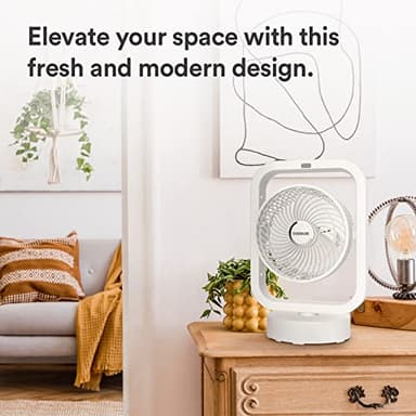 Everdure 10” Oscillating AC Floor, Desk or Table Fan, 4 Speed Settings, Targeted Airflow Control, Remote Control Included, Portable, Perfect for Bedroom, Living Room, Home Office, White - Image 8