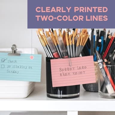 300Pcs Colored Index Cards 5x8, Goefun Lined Flashcards, 6 Color Notecards for Studying, Recipes, Memo Cards, Office Supply, To Do List, Presentation - Image 5