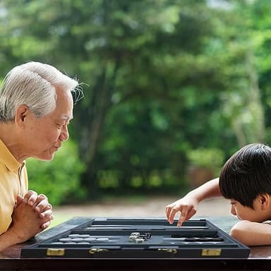 Backgammon Set - Classic Board Game with Premium Leather Case - Portable Travel Strategy Backgammon Game Set for Adults, Kids - Suitable as (18inch, Gray) - Image 8