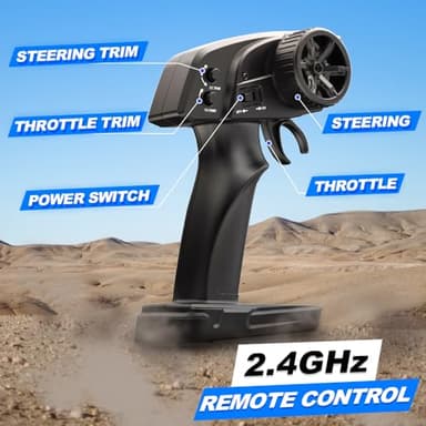 1:16 Scale RC Cars for Adult, Remote Control Car Fast 40KPH Hobby RC Cars for Boys Age 8+, 4x4 All Terrain Off-Road RC Truck for Kids with 2.4 GHz Remote Control 2 Rechargeable Batteries - Image 7