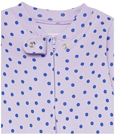 Amazon Essentials Unisex Babies' Snug-Fit Cotton Footless Sleeper Pajamas, Pack of 3, Mint Green Forest Animals/Purple Dots/White, 18 Months - Image 5