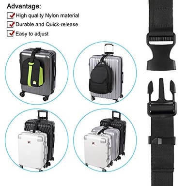 Vigorport Luggage Connector, Straps for Suitcase, Add A Bag Adjustable Attachment Accessories 1.25" Endless for Connect Your 3 Luggage Together-2 Pack - Image 3