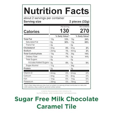 RUSSELL STOVER Sugar Free Caramel Chocolate Candy Tiles, 2.25 oz. bag (Pack of 10) - Image 2
