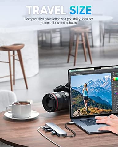 Hiearcool USB C Hub, USB-C Multi-Port Adapter for MacBook Pro, 7IN1 USBC to HDMI Hub Dongle Compatible for Laptops and Other Type C Devices (4K HDMI USB3.0 SD/TF Card Reader 100W PD) - Image 6