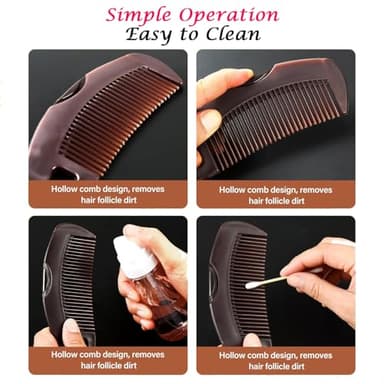 Dandruff Comb, Hollow Tooth Button Comb, Detoxing Comb Energy Massage Comb, Scalp Psoriasis Comb Dandruff Removal Comb, Lice Comb Multifunctional Hairbrush For Women Men Kids - Image 5