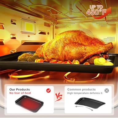 EWFEN Bakeware Sets, Baking Pans Set, Nonstick Oven Pan for Kitchen with Wider Grips, 7-Piece with Round/Square Cake Pan, Loaf Pan, Muffin Pan, Cookie Sheet, Roast Pan, Cooling Rack, Carbon Steel Bake - Image 7