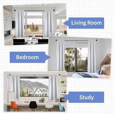 ZYRW Black Curtain Rods, Room Darkening Curtain Rod for Windows 48 to 90 Inches(4-7.5Ft), Wrap Around Curtain Rods, Heavy Duty Blackout Drapery Rod,Modern Decorative Window Treatment Rod, Matte Black - Image 6