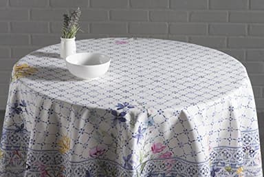 Maison d' Hermine Table Cloth Round Table 100% Cotton 63 Inches Tablecloth Reusable Decorative Everyday Use for Dining Room, Farmhouse, Home, Party, Festive & Wedding Spring Summer - Faience - Image 7