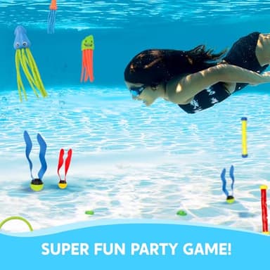 JOYIN 30 Pcs Diving Pool Toys for Kids Ages 3-12 Jumbo Set with Storage Bag Pool Games Summer Swim Water FishToys - Image 5