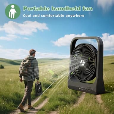 8-inch USB Portable Fan - 20800mAh Rechargeable Battery Operated Fan (80Hrs work time) - Personal Desk Fans - Battery Powered Fans use for Bedroom, Desktop, Table, Office, Camping, and Outdoor - Image 6