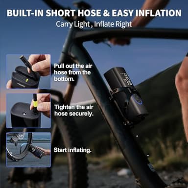 OlarHike Tire Inflator Portable Air Compressor, Smart Dual Hose System, 160PSI Auto Air Pump for Car Tires, Bike,Bicycle, Motorcycles,Electric Pump with LED Light & Digital Pressure Gauge - Image 4