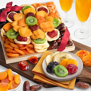 A Gift Inside Sweet Bloom Dried Fruit Deluxe Tray Basket Arrangement for Holiday Birthday Healthy Snack Business Kosher - Image 2