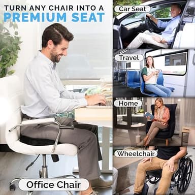 ComfiLife Premium Gel & Memory Foam Seat Cushion – Doctor Recommended Office Chair Cushion, Car Seat Cushion – Chair Cushions for Back & Sciatica Pain Relief – Seat Cushions for Office & Desk (Black) - Image 7