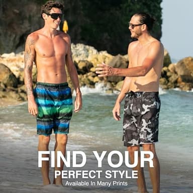 Kanu Surf Men's Barracuda Swim Trunks (Regular & Extended Sizes), Camo Black, 4X - Image 7