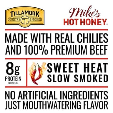 Tillamook Country Smoker Beef Sticks, Mike's Hot Honey, 1 Ounce (8 Sticks) Real Hardwood Smoked Sausages, Low Carb, High Protein, Individually Wrapped, Ready to Eat Sweet & Spicy Snack - Image 3