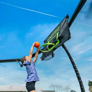 JumpFlex Trampoline with Basketball Hoop - Hero 12FT 14FT 15FT Round Outdoor Backyard Trampoline ASTM Approved with Net Safety Enclosure & Ladder Playset with Fast Assembly - Image 7
