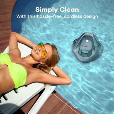 AIPER Cordless Robotic Pool Vacuum, Self-Parking Technology, Portable, Ideal for Above-Ground Flat Pool up to 40 Feet, Grey - Image 6