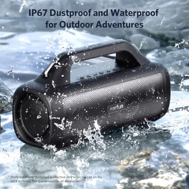 EarFun UBOOM X Portable Bluetooth Speaker, 80W Stereo with JumboBass, IP67 Waterproof Outdoor Speaker, RGB Light, 30H Playtime, Custom EQ, Bluetooth 5.3 Speakers for Outdoor, Camping, Beach - Image 5