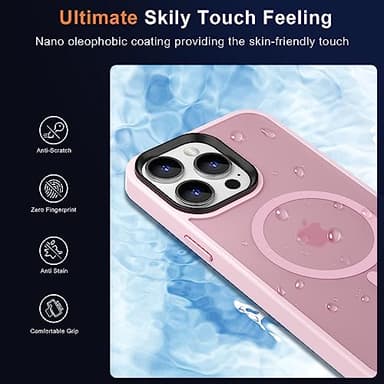 MOCCA Strong Magnetic for iPhone 14 Pro Max Case [Compatible with Magsafe] [10FT Military Grade Protective] Translucent Matte Slim Shockproof Case for iPhone 14 Pro Max 6.7"-Pink - Image 6