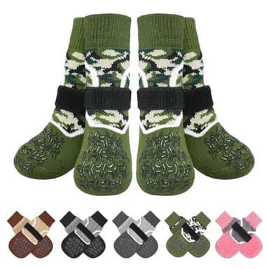 BEAUTYZOO Dog Socks to Prevent Licking Paws for Hardwood Floors Anti Slip, Dog Shoes Booties for Hot/Cold Pavement,Grippy Boots & Paw Protectors Traction Control for Small Medium Large Senior Dogs - Image 1