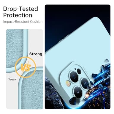 Kiresen Magnetic for iPhone 14 Pro Case with Screen Protector - Wireless Charging Compatible - Upgraded Camera Protection - Silicone Shockproof Protective Phone Case for iPhone 14 Pro - Ice Blue - Image 4