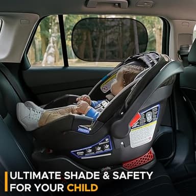 EcoNour Car Window Shades for Baby (4 Pack) | Protects Baby from Window Sun & Heat | Sun Shade Side Windows for Kids | Automotive Sun Protection from UV | Child Safety Accessories | Medium - 20"x12" - Image 7