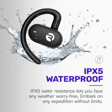 Raycon Open Earbuds – True Wireless Open Ear Bluetooth Headphones, Hook Design, IPX5 Water Resistant, 40 Hours of Battery Life (Black) - Image 7