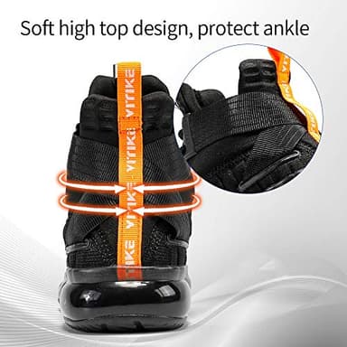 JMFCHI Boys Basketball Shoes Kids Sneakers High-top Sports Shoes Durable Lace-up Non-Slip Running Shoes Secure for Little Kids Big Kids and Girls Size 12.5 Black - Image 4