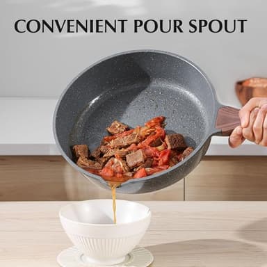 SENSARTE Nonstick Cookware Set 13-Piece, Non Stick Pots and Pans Set with Swiss Granite Coating, Healthy Kitchen Cooking Set, Stay-Cool Handles, PFOA Free - Image 7