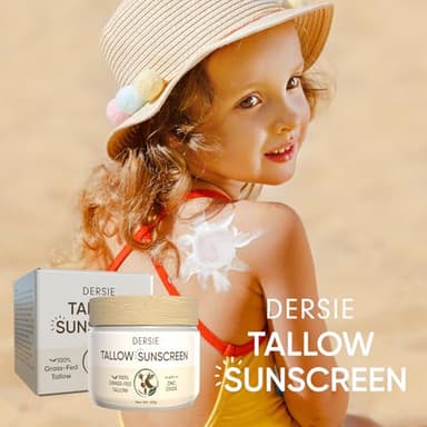Beef Tallow Sunscreen with Zinc Oxide: Tallow & Zinc Oxide Instant Sun Protection - Non Greasy Formula with Beeswax, Red Raspberry, Carrot Oil - Suitable for Dry and Sensitive Skin - Fresh Scent - Image 8