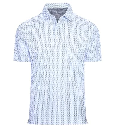 Alex Vando Mens Golf Shirt Moisture Wicking Classic Print Golf Shirts for Men,White U,M - Image 1