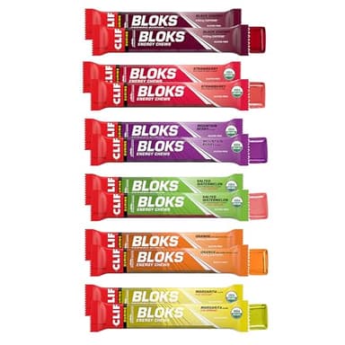 CLIF BLOKS - Energy Chews - Variety Pack - Non-GMO - Plant Based - Fast Fuel for Cycling and Running - Quick Carbohydrates and Electrolytes - 2.12 oz. Packets (12 Count) - Image 1