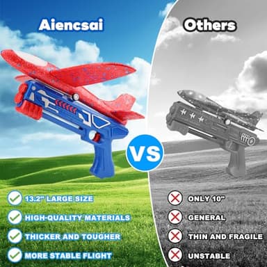 3 Pack Airplane Launcher Toy, 12.6" Foam Glider Led Plane, 2 Flight Mode Catapult Plane for Kids Outdoor Sport Flying Toys Gifts for 3 4 5 6 7 8 9 10 12 Year Old Boys Girls - Image 5